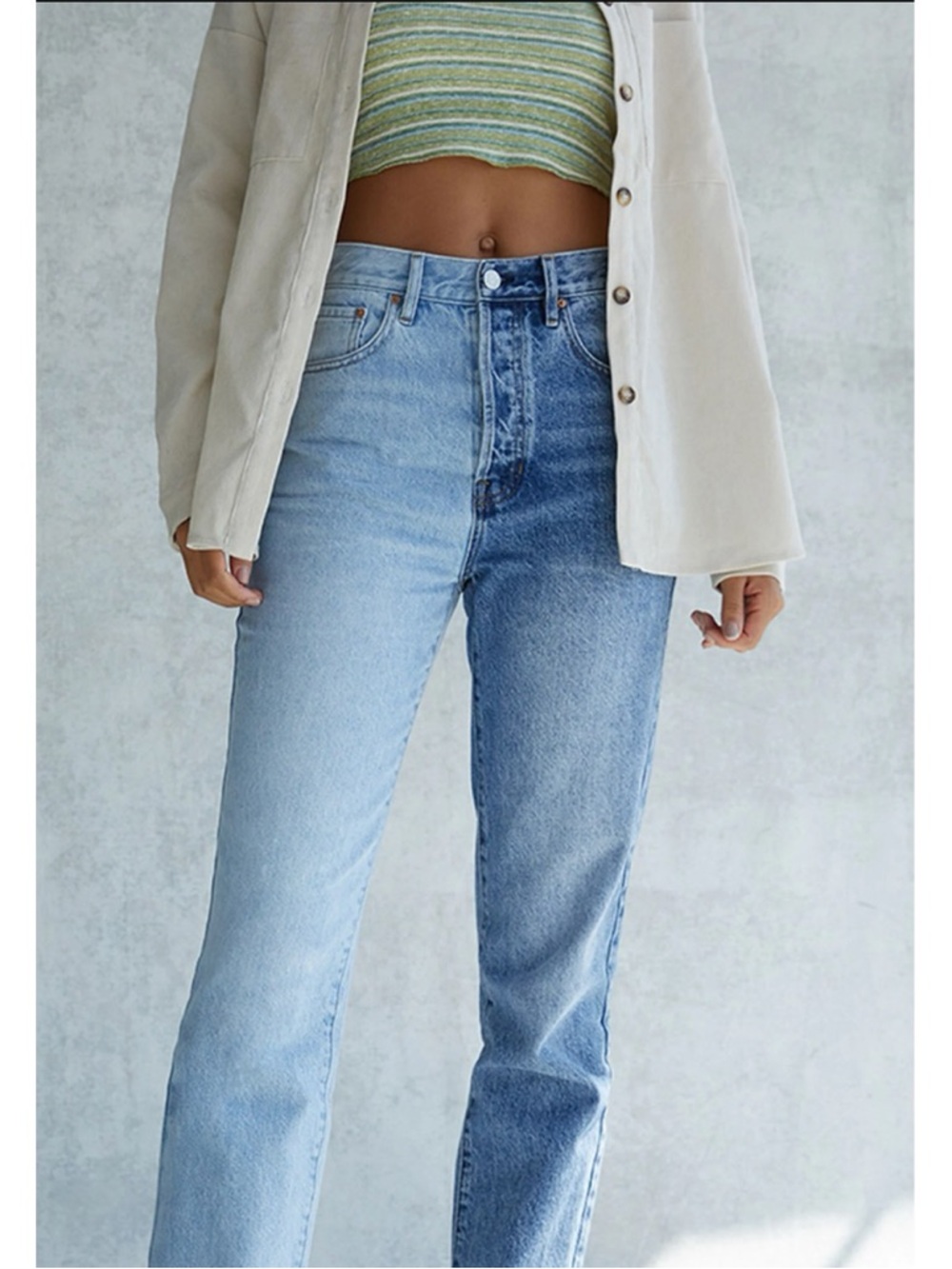 Pacsun Eco Two-Tone Blue Dad Jeans - Picture 2 of 9